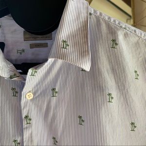 H&M Men’s Palm Tree Button Up Collared Shirt